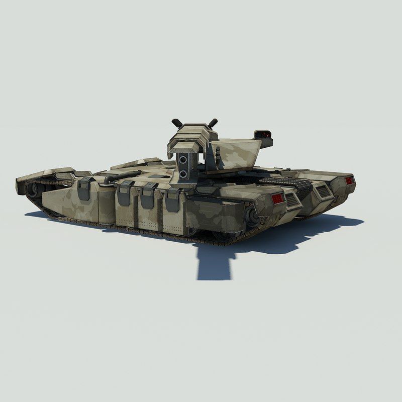 Sci fi Tank Low-poly 3D model_9