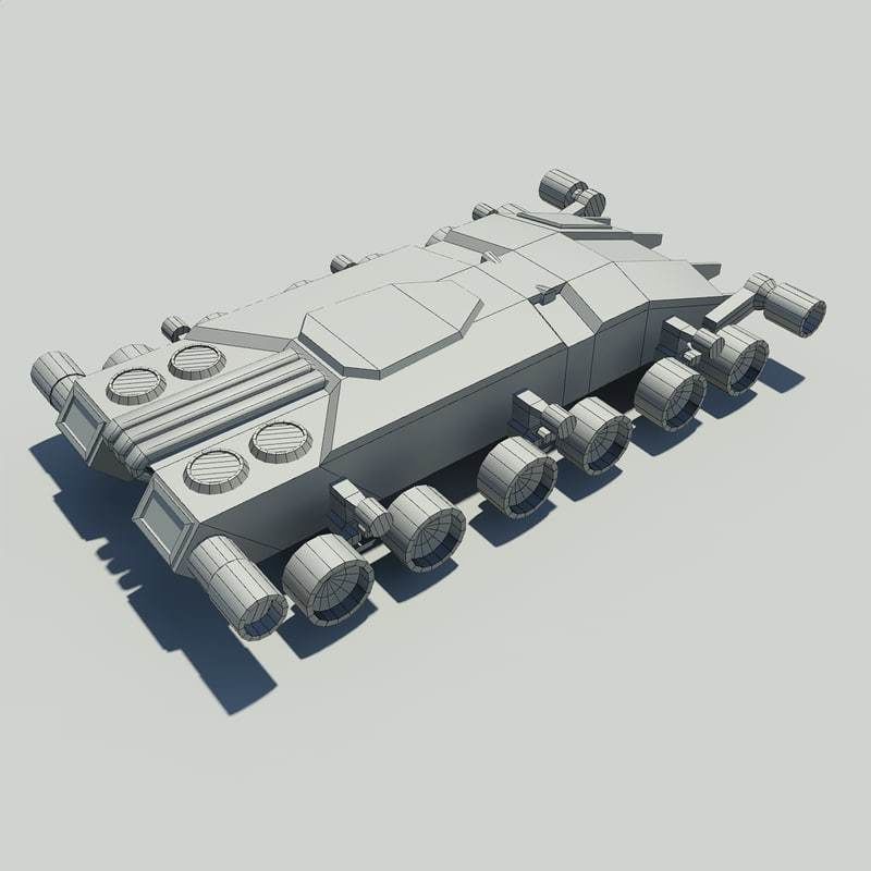 Sci fi Tank Low-poly 3D model_22