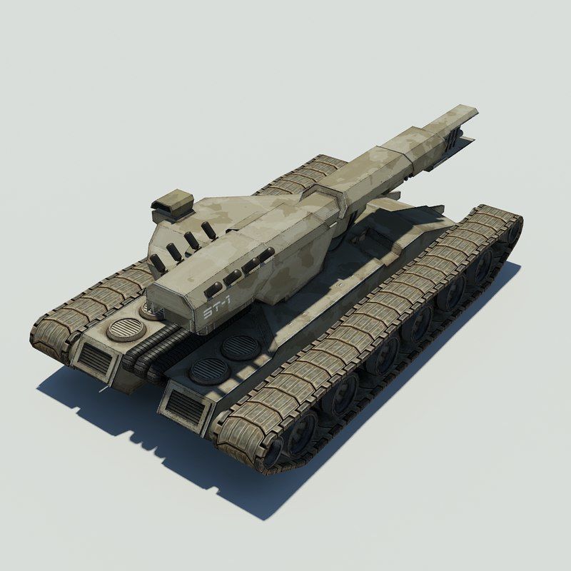 Sci fi Tank Low-poly 3D model_3