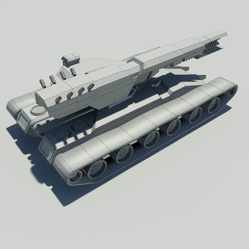 Sci fi Tank Low-poly 3D model_23