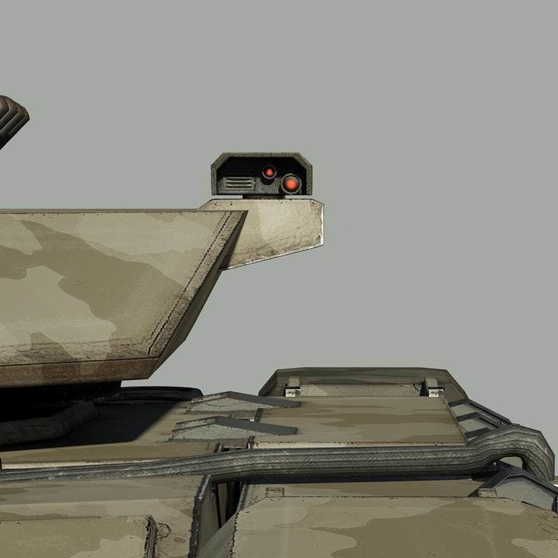 Sci fi Tank Low-poly 3D model_10