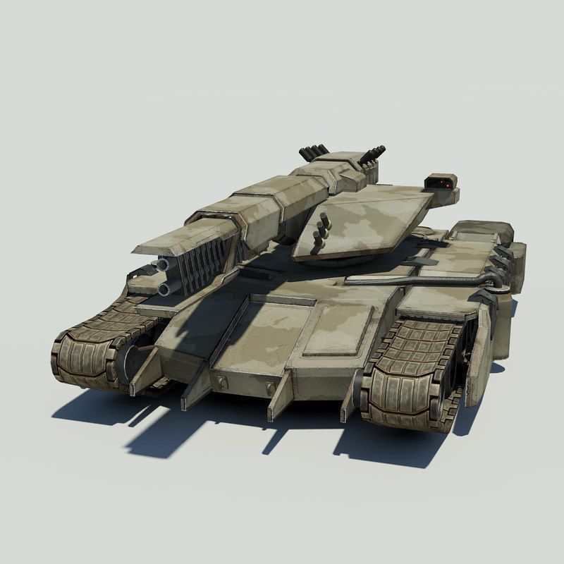 Sci fi Tank Low-poly 3D model_7
