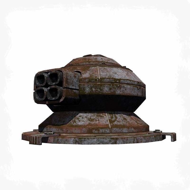 Sci Fi Turret Low-poly 3D model_1