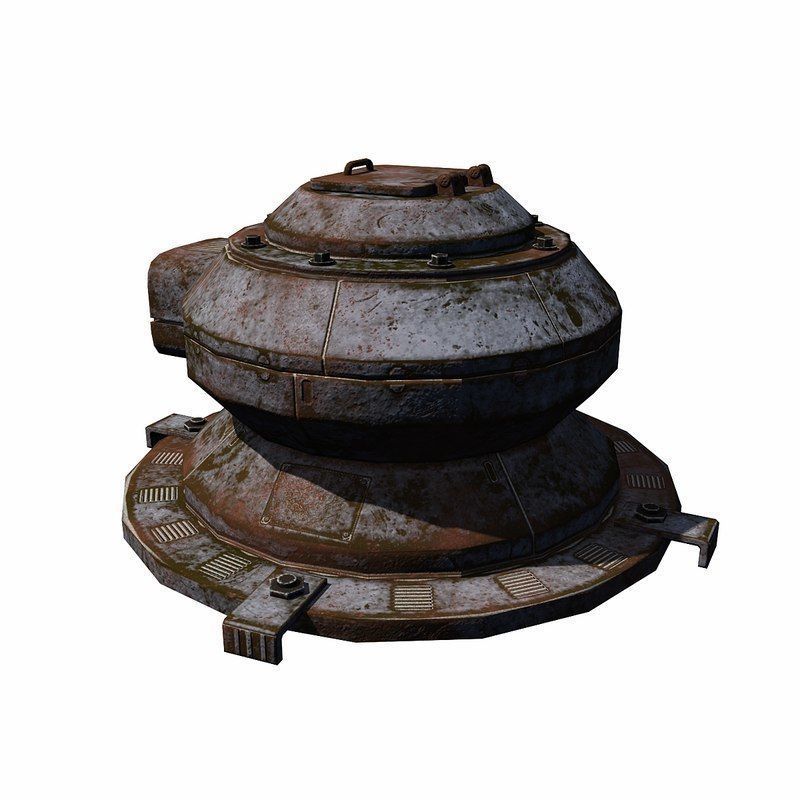 Sci Fi Turret Low-poly 3D model_2