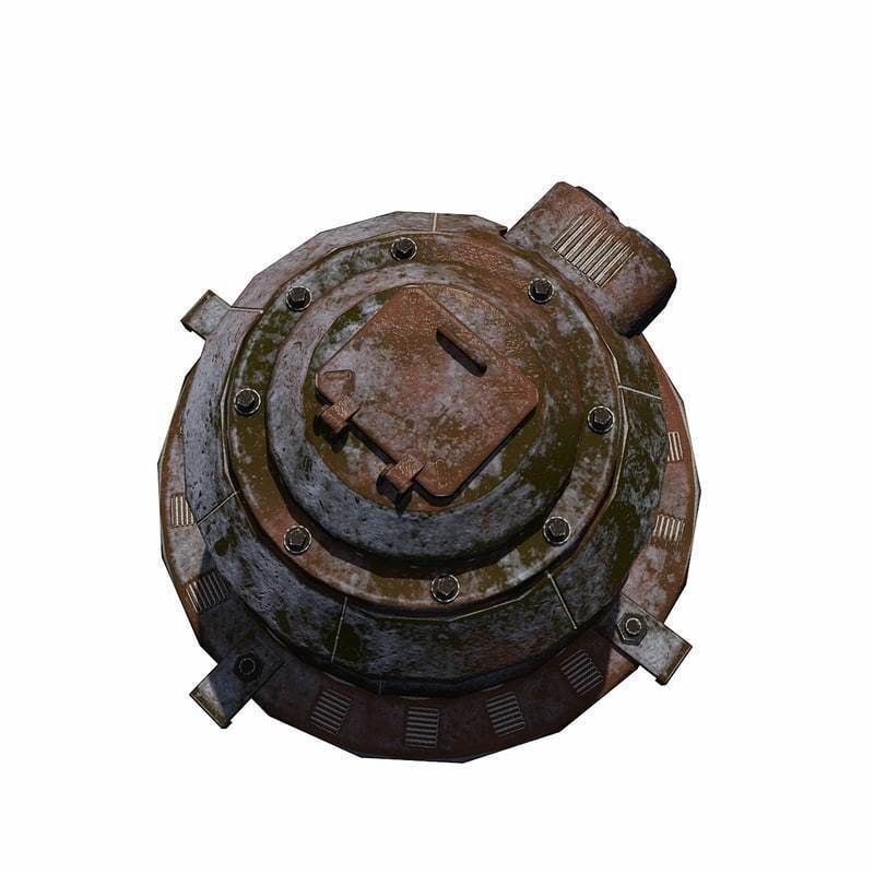 Sci Fi Turret Low-poly 3D model_6