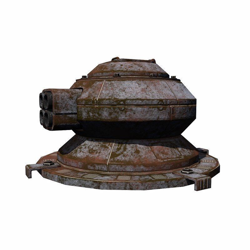 Sci Fi Turret Low-poly 3D model_5
