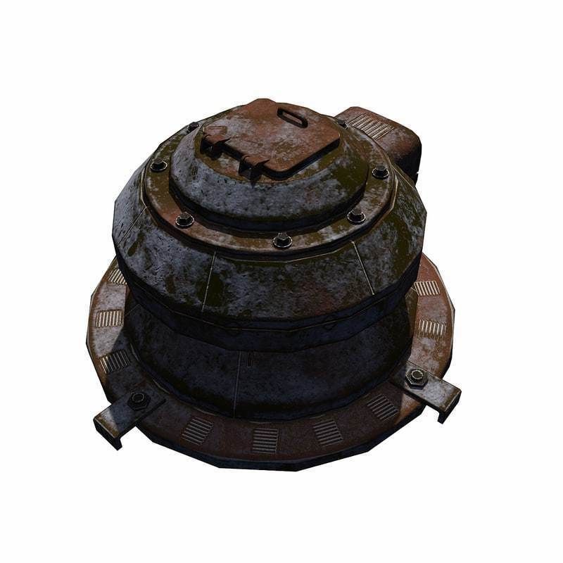 Sci Fi Turret Low-poly 3D model_3