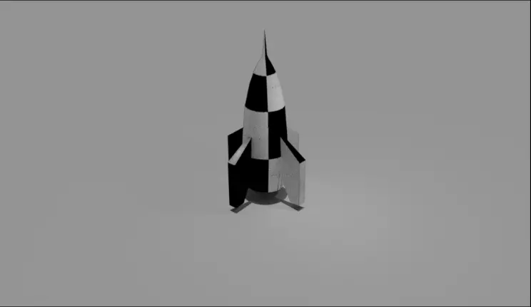 Wehrner von Braun V2 Rocket Low-poly 3D model_0