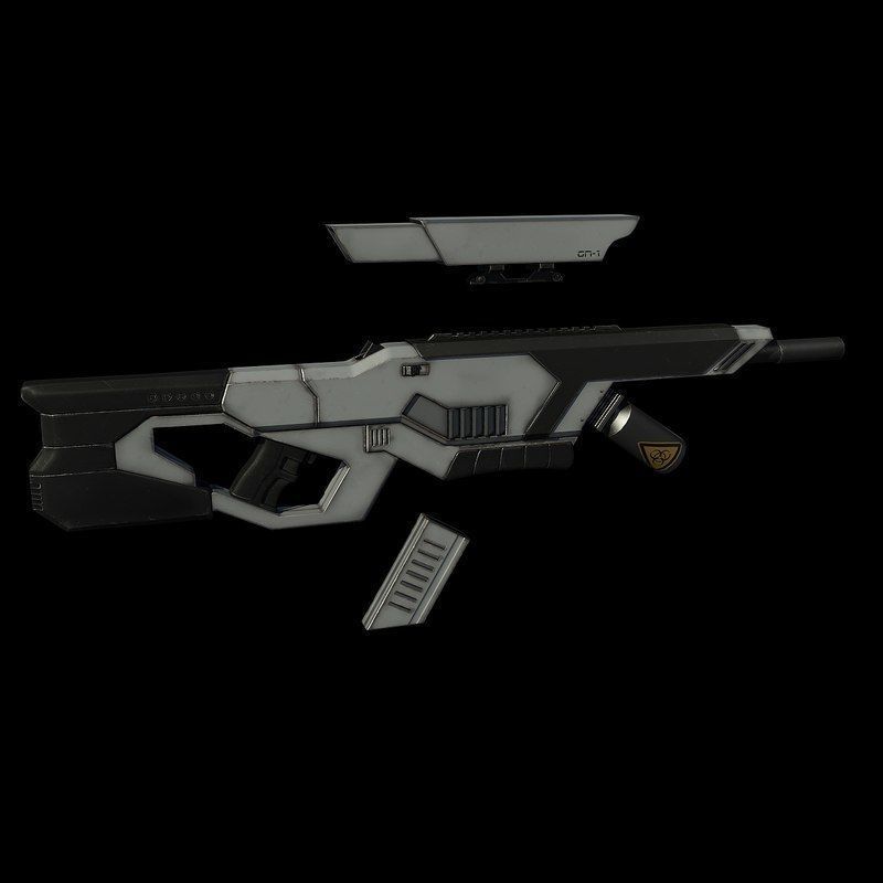Sci Fi Rifle Low-poly 3D model_10