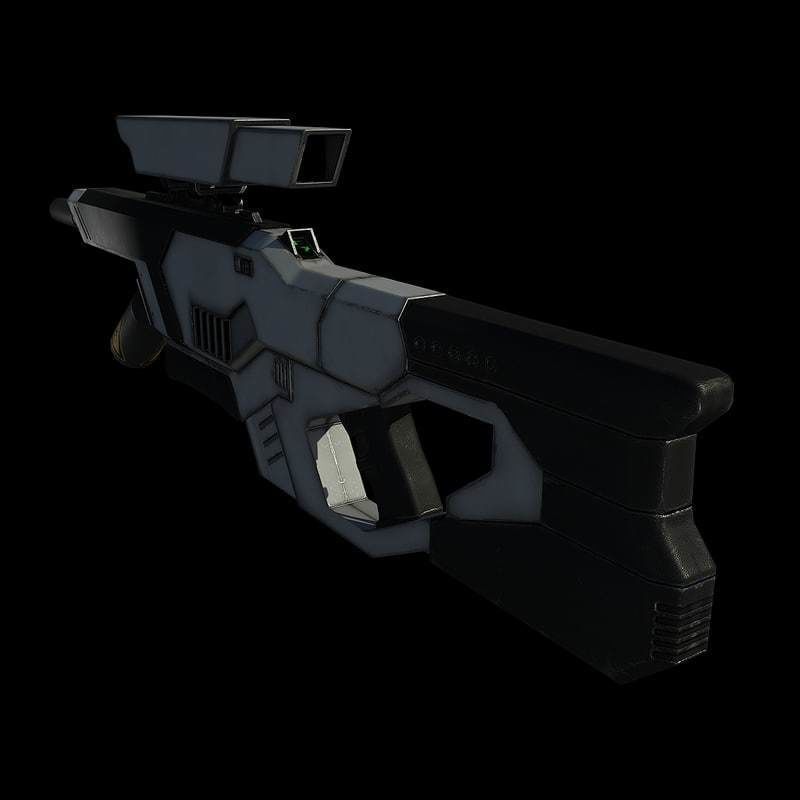 Sci Fi Rifle Low-poly 3D model_8