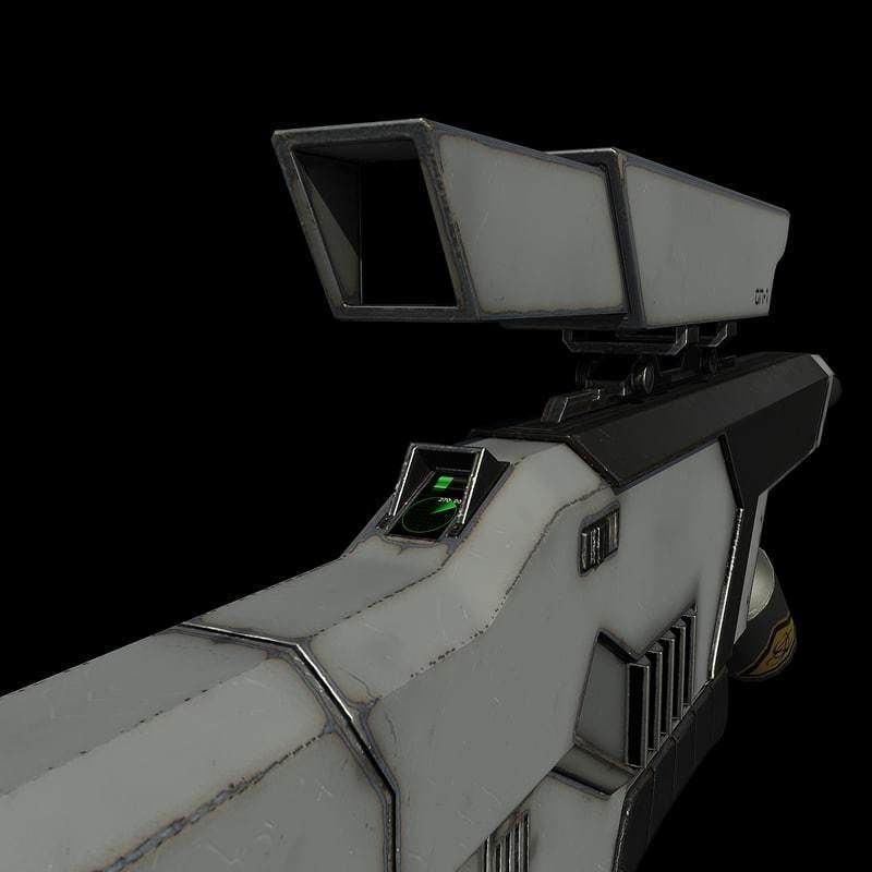 Sci Fi Rifle Low-poly 3D model_9