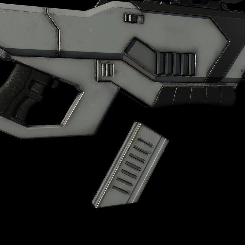 Sci Fi Rifle Low-poly 3D model_11