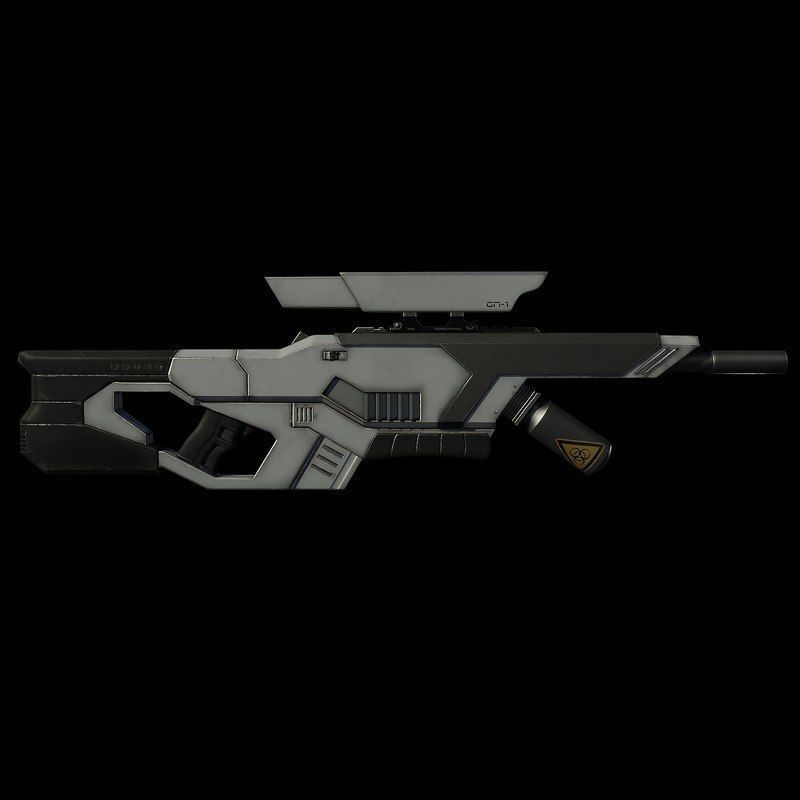 Sci Fi Rifle Low-poly 3D model_6