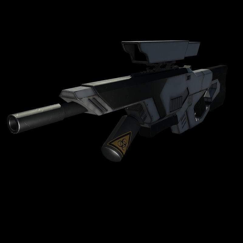 Sci Fi Rifle Low-poly 3D model_7