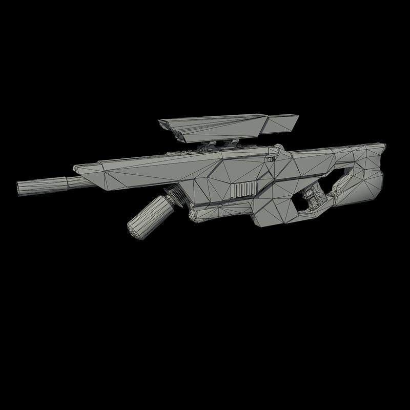 Sci Fi Rifle Low-poly 3D model_1