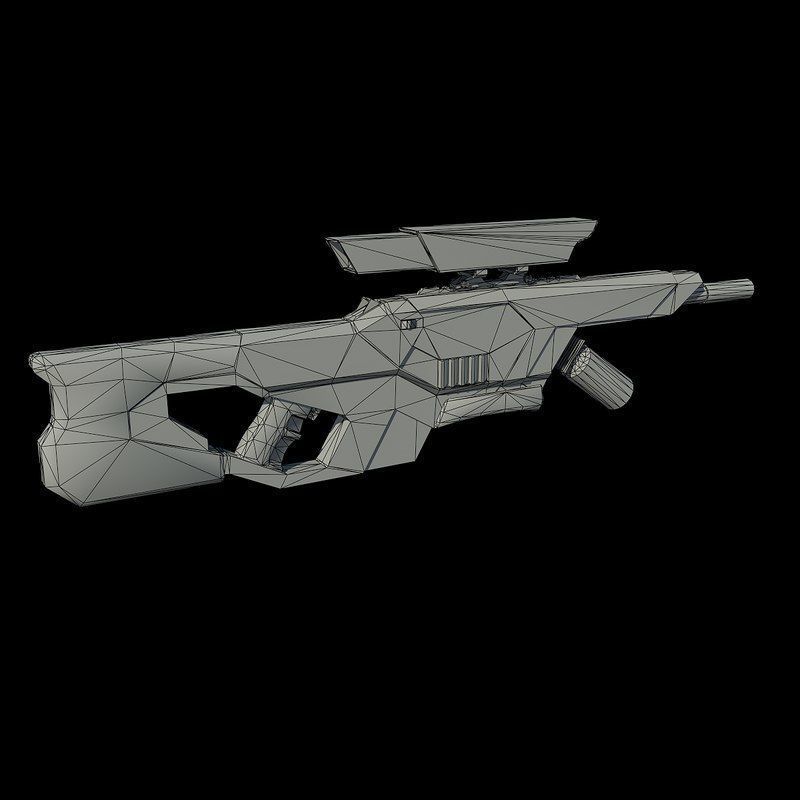 Sci Fi Rifle Low-poly 3D model_2