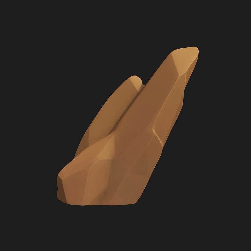 Cartoon Rock Low-poly 3D model_2