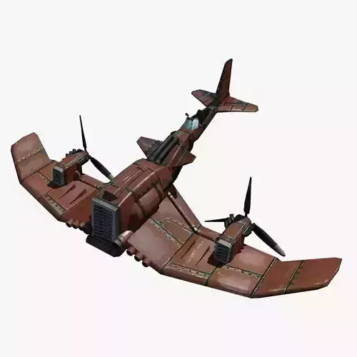 Cartoon Airplane Low-poly 3D model