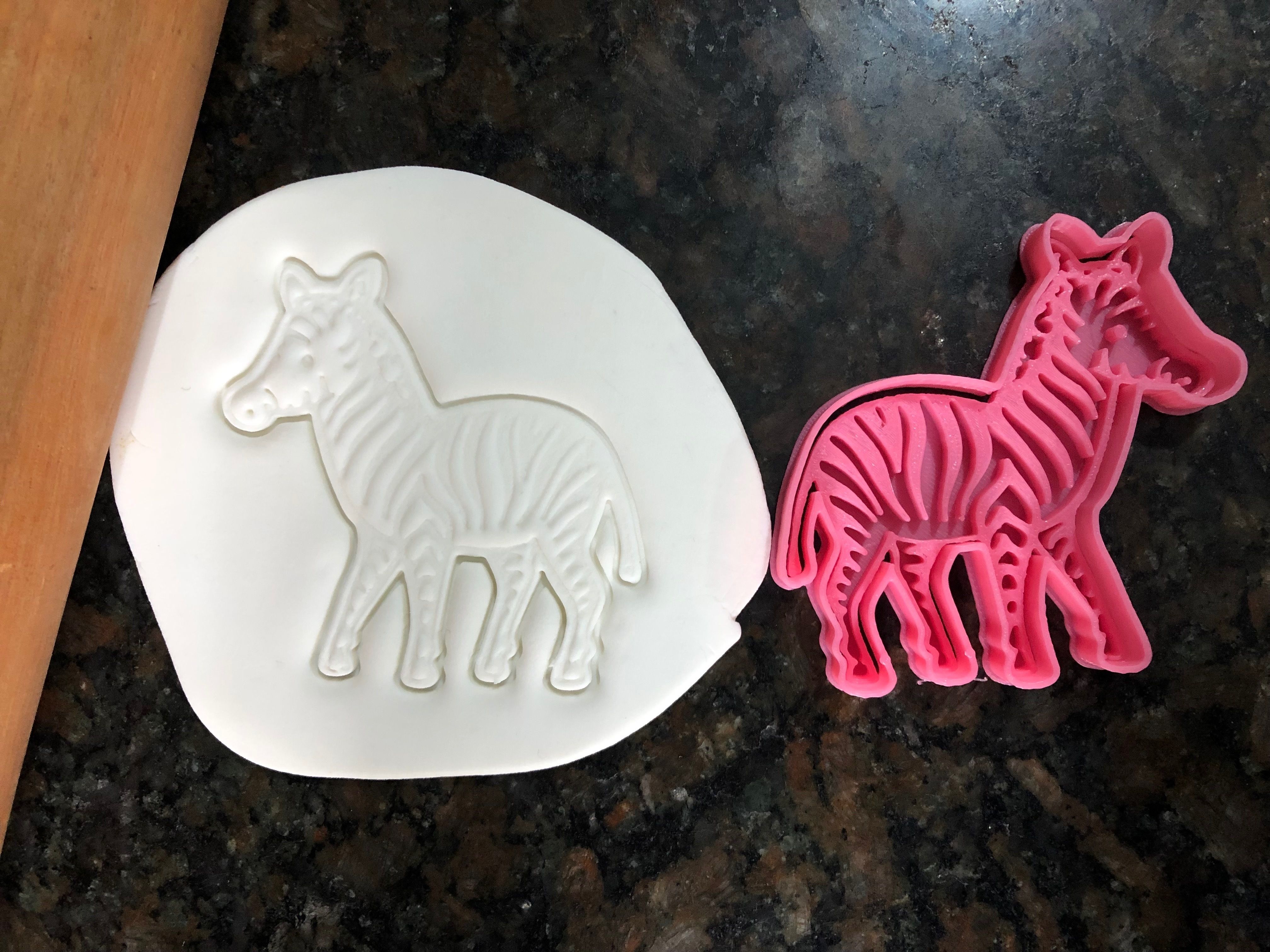 Zebra cookie cutter 3D model 3D printable CGTrader