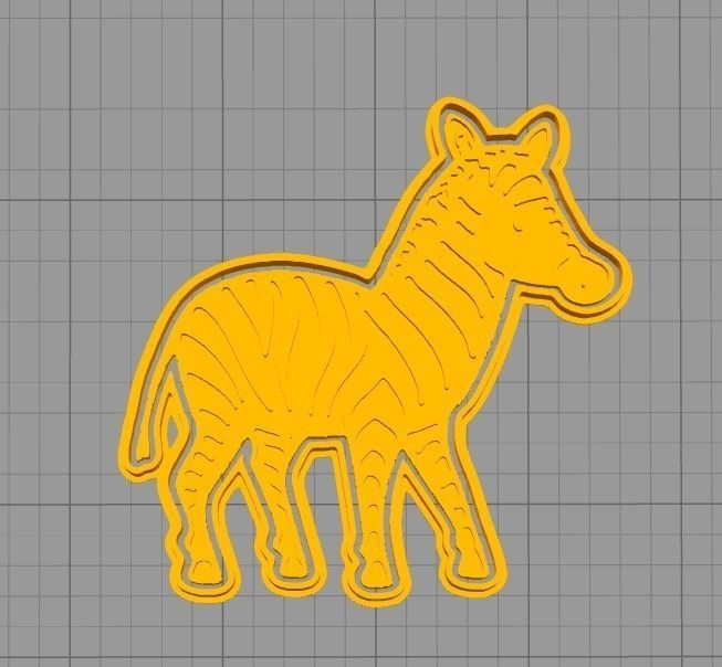 Zebra cookie cutter 3D print model_2