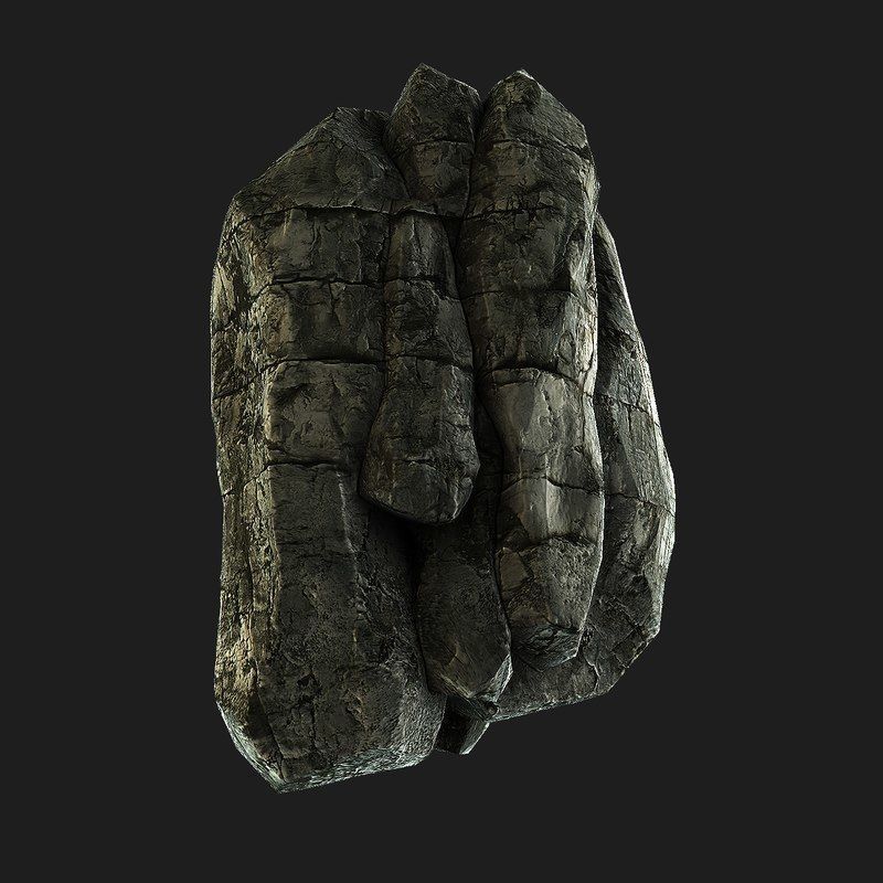 Rocky Cliff Low-poly 3D model_4