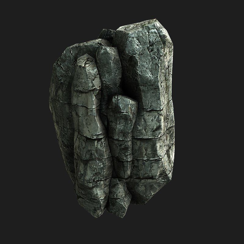 Rocky Cliff Low-poly 3D model_3