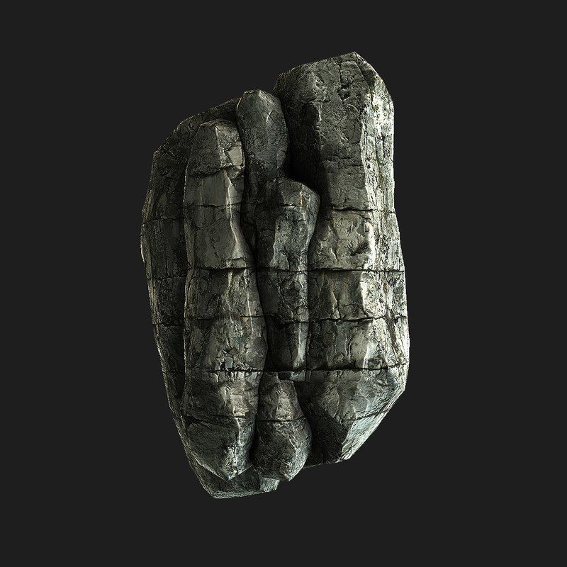 Rocky Cliff Low-poly 3D model_2