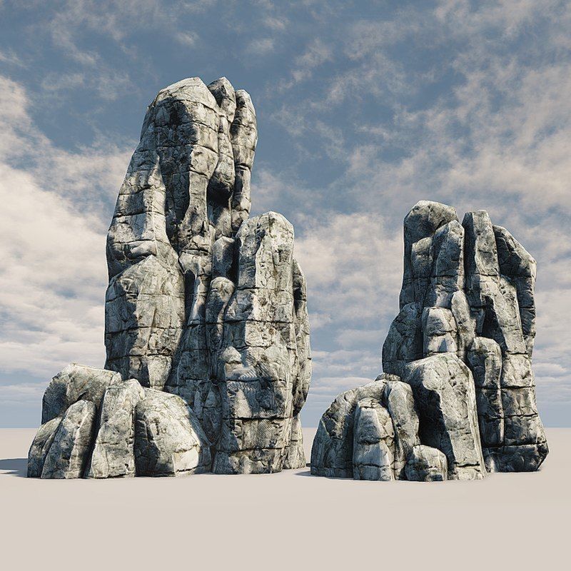 Rocky Cliff Low-poly 3D model_8