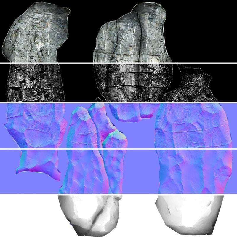 Rocky Cliff Low-poly 3D model_6