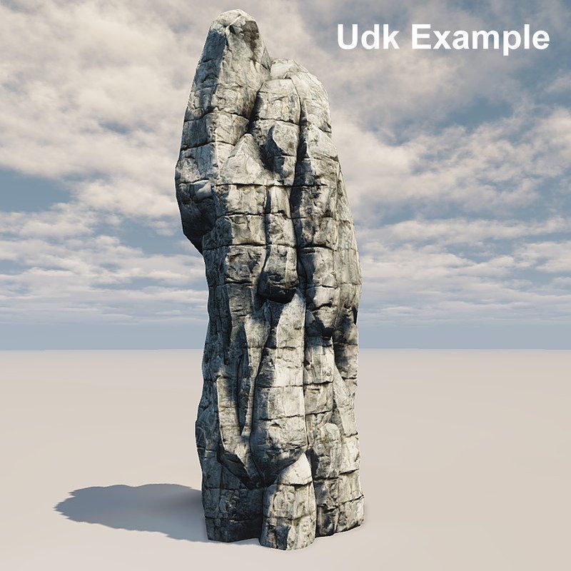 Rocky Cliff Low-poly 3D model_7