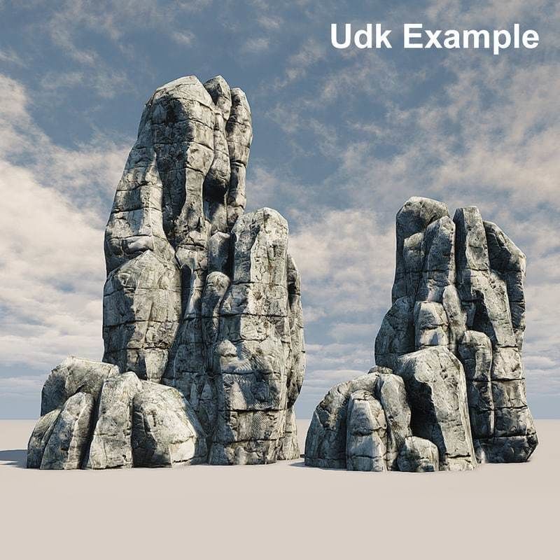 Rocky Cliff Low-poly 3D model_9