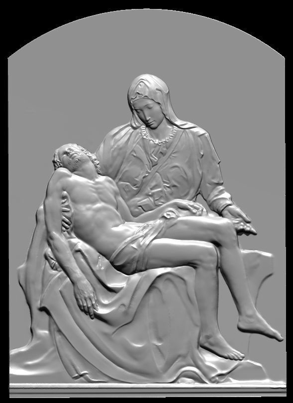 pieta michelangelo buonarroti san pietro vaticano 3D print model_3