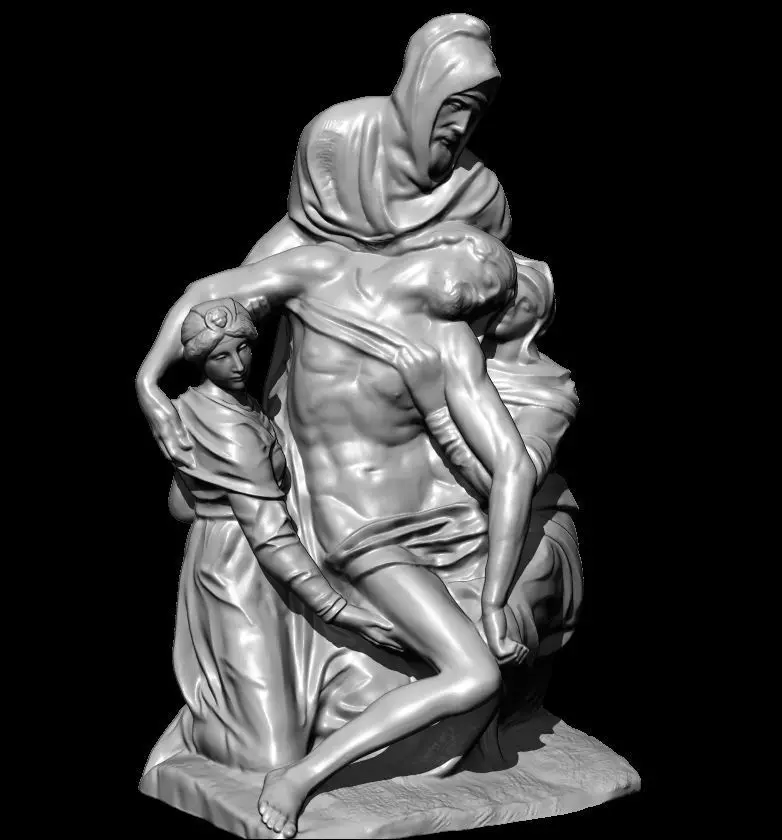 pieta bandini michelangelo buonarotti statue 3D print model_0