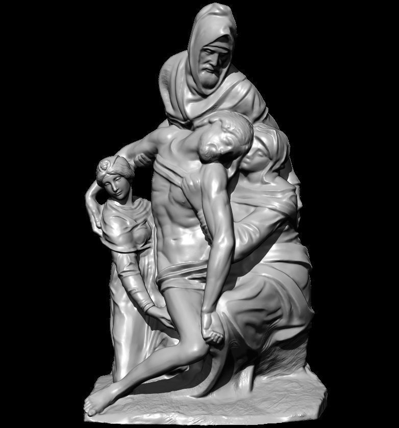 pieta bandini michelangelo buonarotti statue 3D print model_1