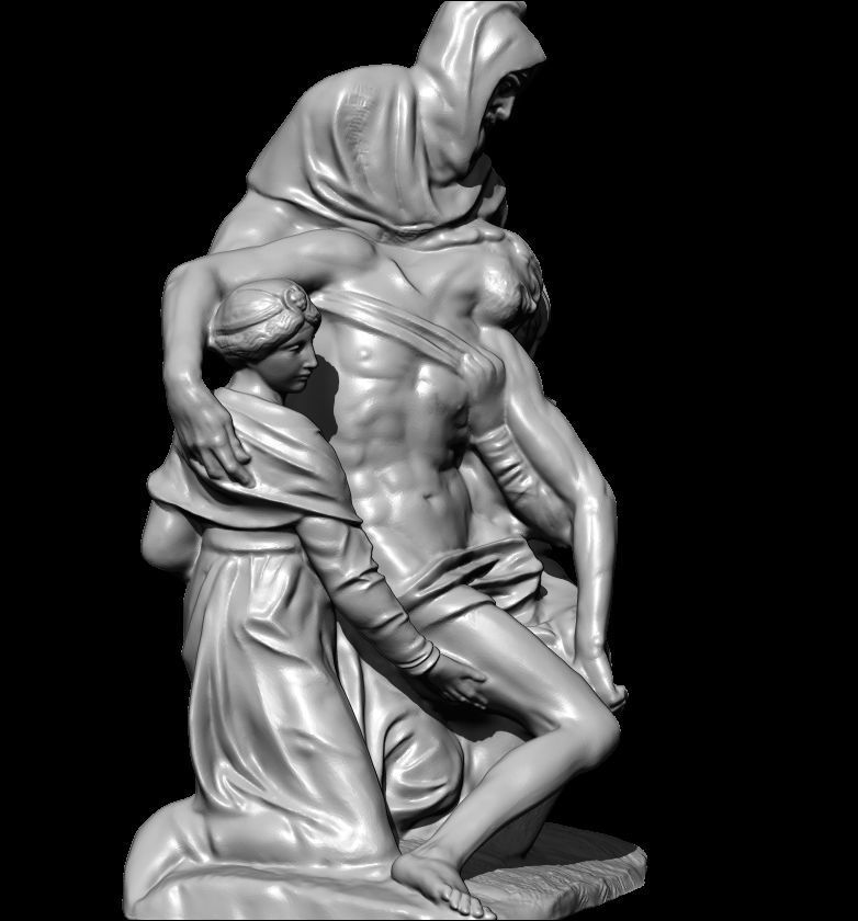 pieta bandini michelangelo buonarotti statue 3D print model_3