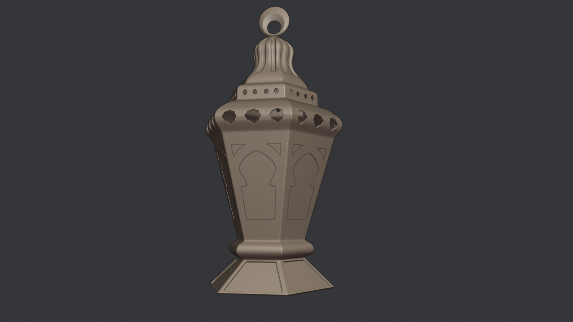 Detailed Islamic Lantern for Ramadan Low-poly 3D model_2