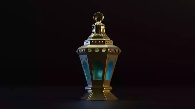 Detailed Islamic Lantern for Ramadan Low-poly 3D model
