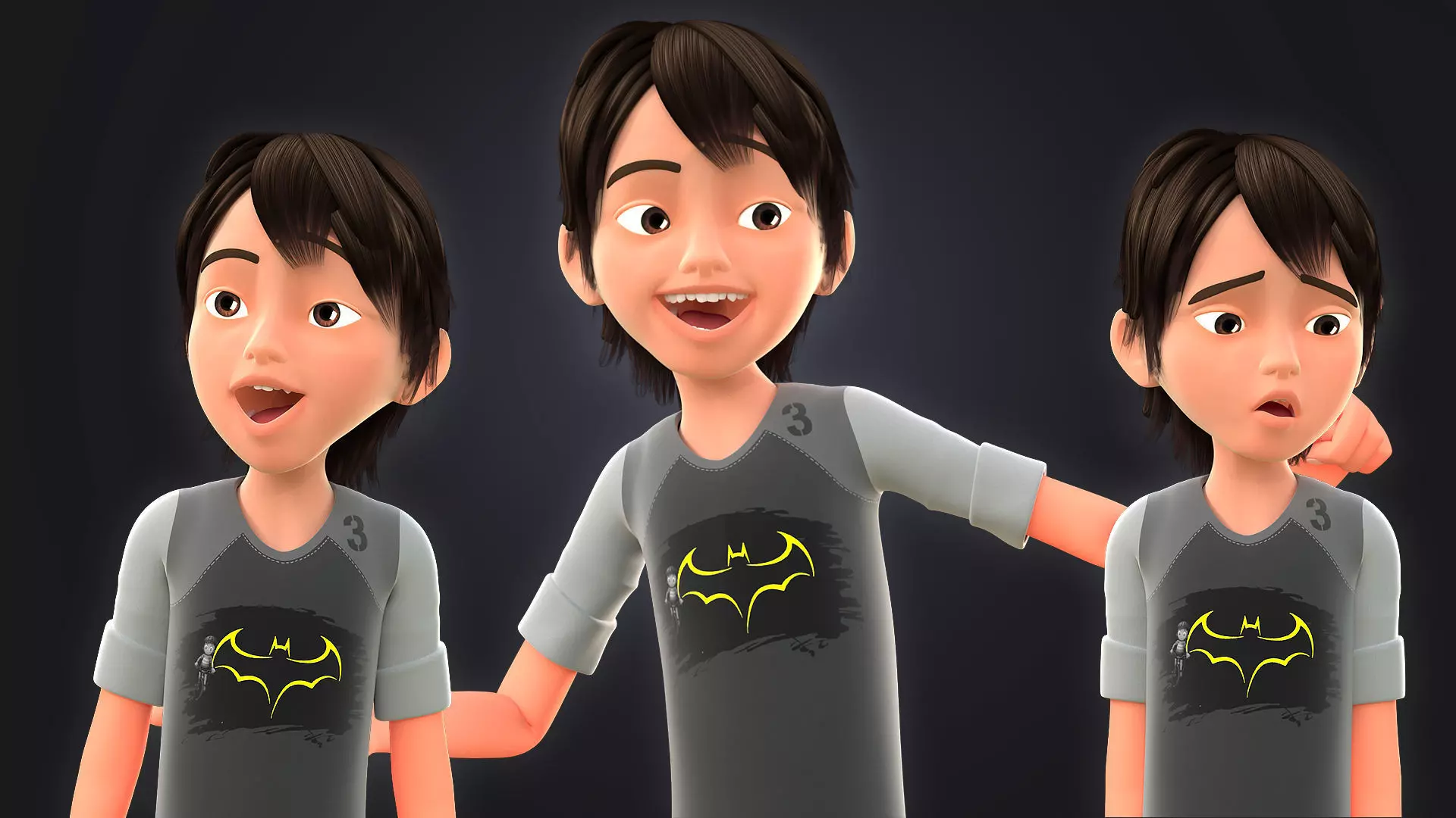 CARTOON BOY 3 - EXTRA FIGURANT 3D model_0