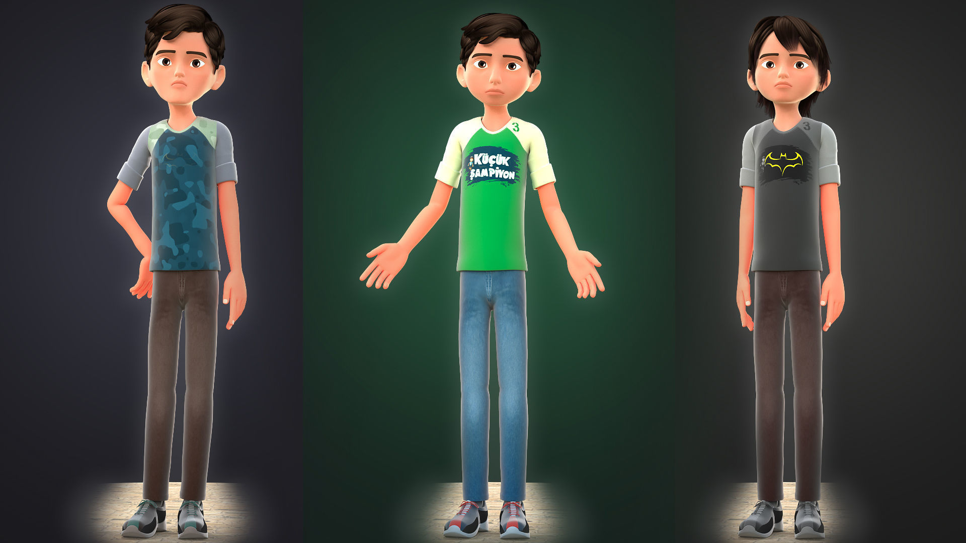CARTOON BOY 3 - EXTRA FIGURANT 3D model_2