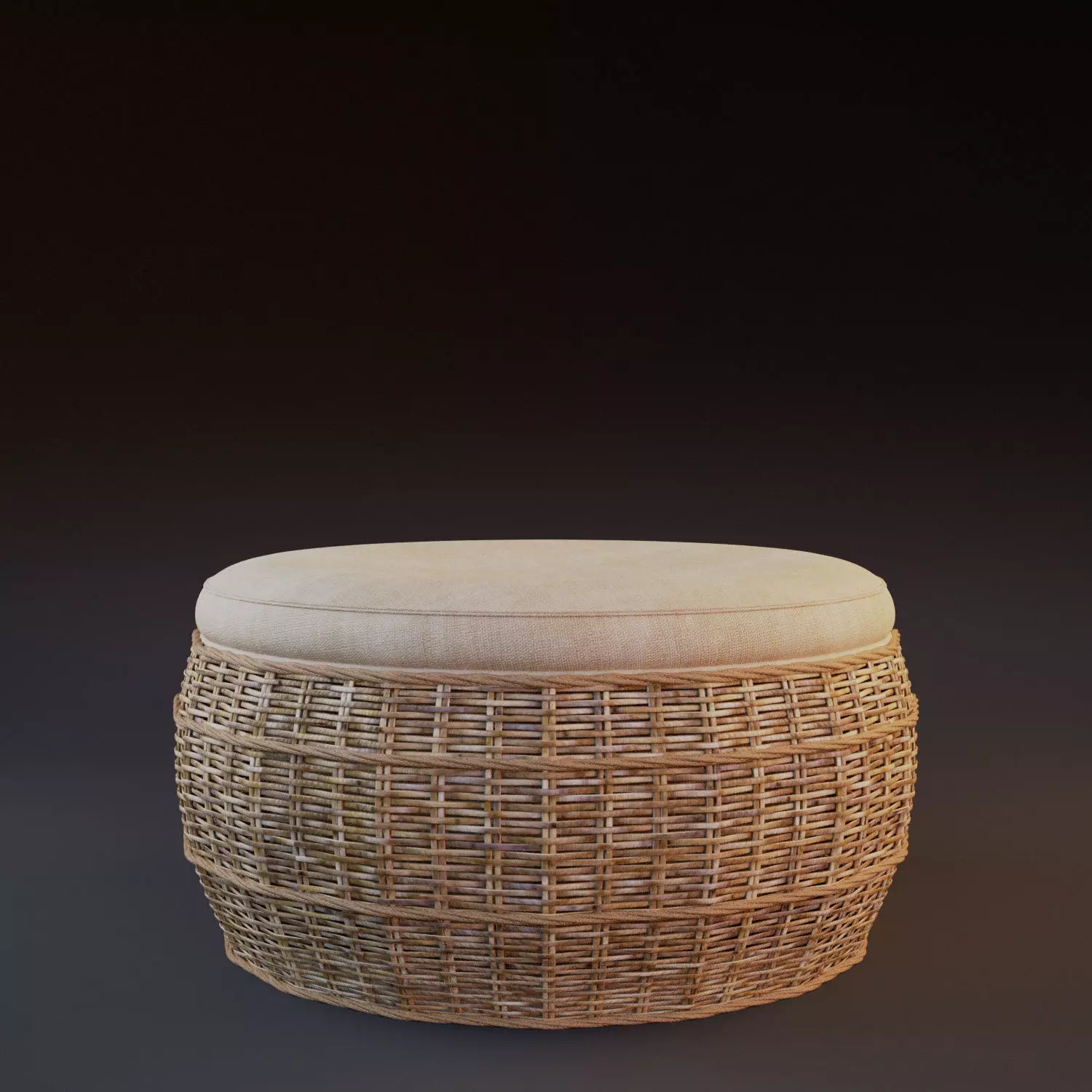 Archviz PBR - Wicker Seat 3D model_0