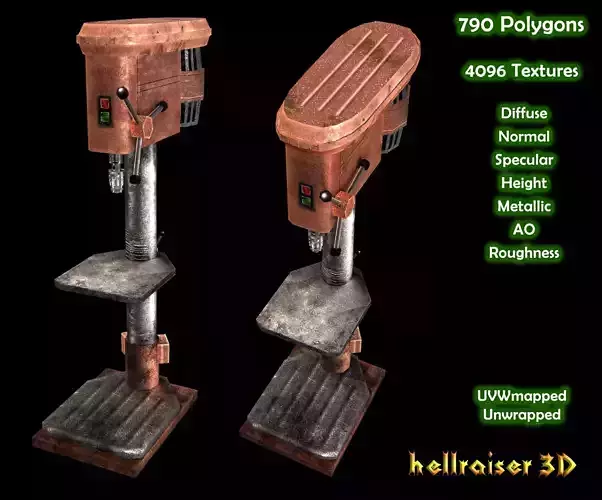 Drill Press - PBR - Textured