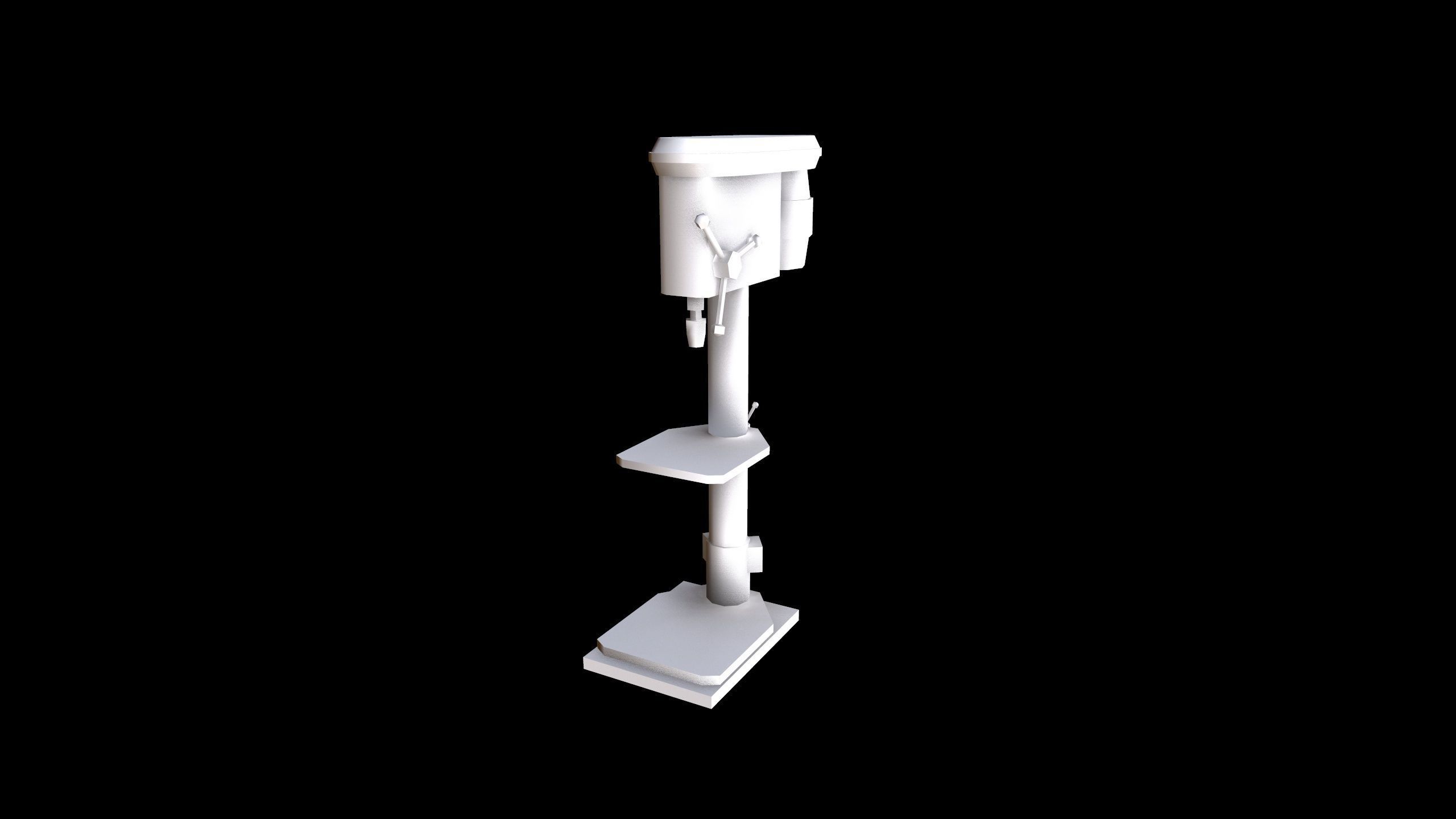 Drill Press Low-poly 3D model_1
