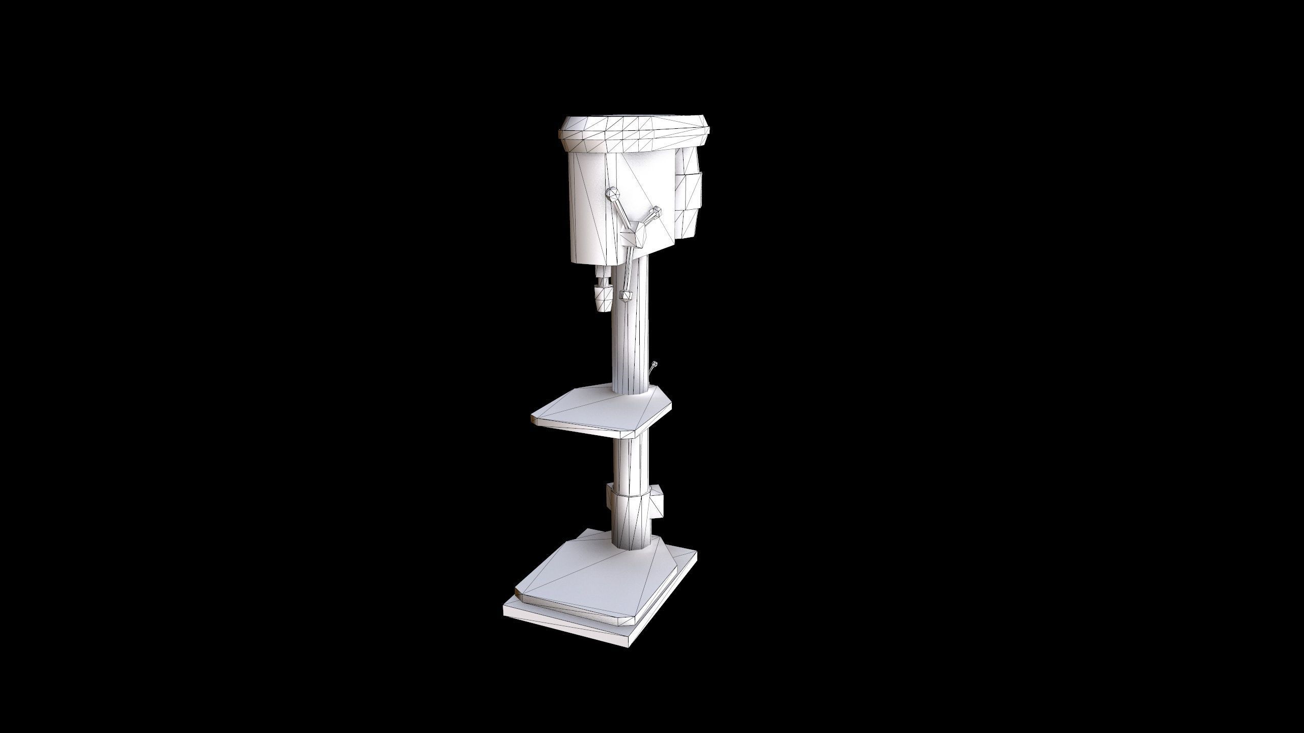 Drill Press Low-poly 3D model_10