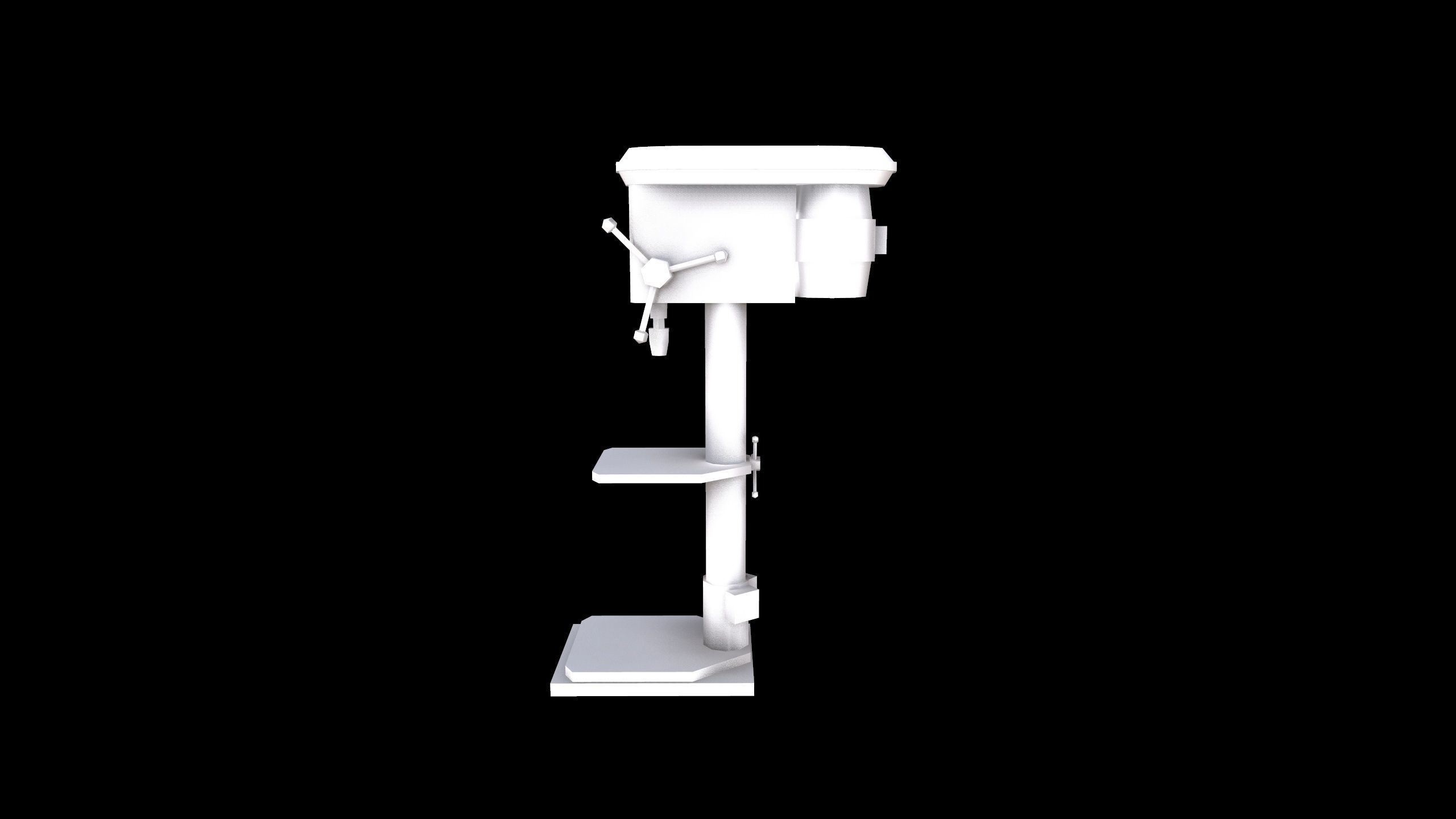 Drill Press Low-poly 3D model_7