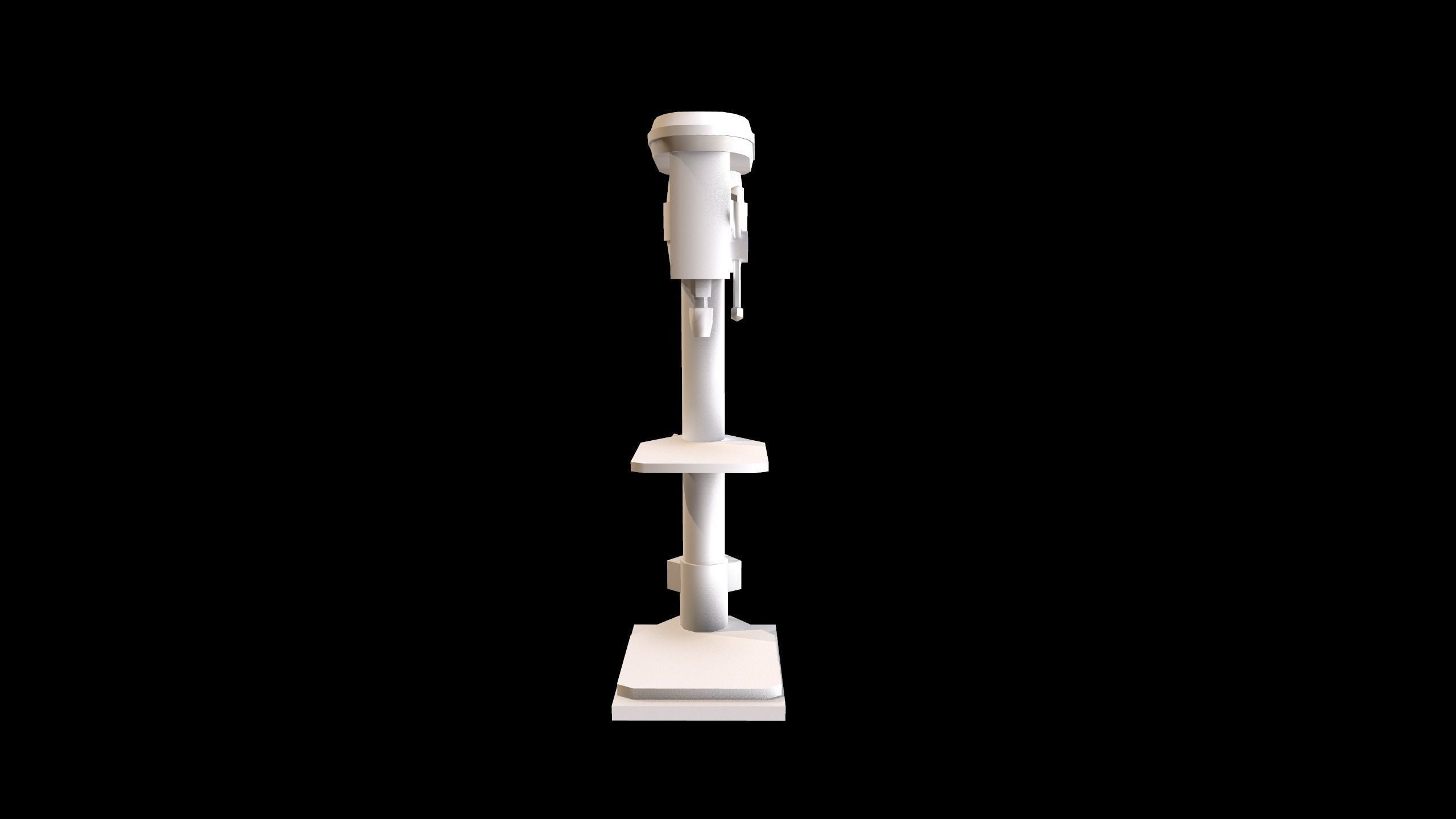 Drill Press Low-poly 3D model_9