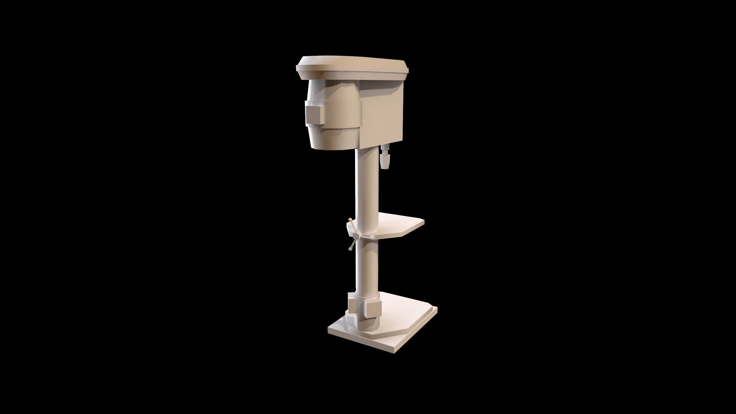 Drill Press Low-poly 3D model_4