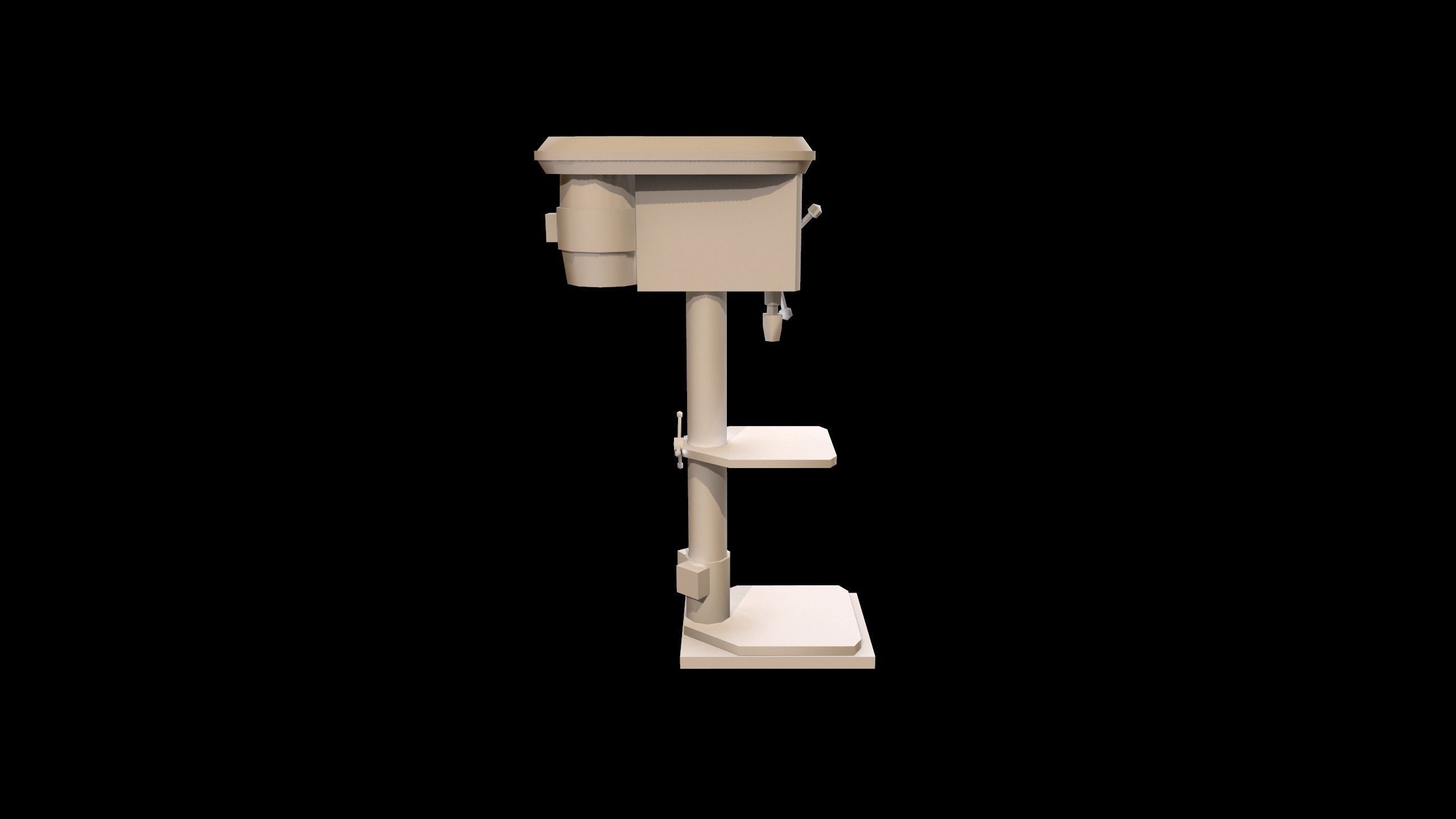 Drill Press Low-poly 3D model_3