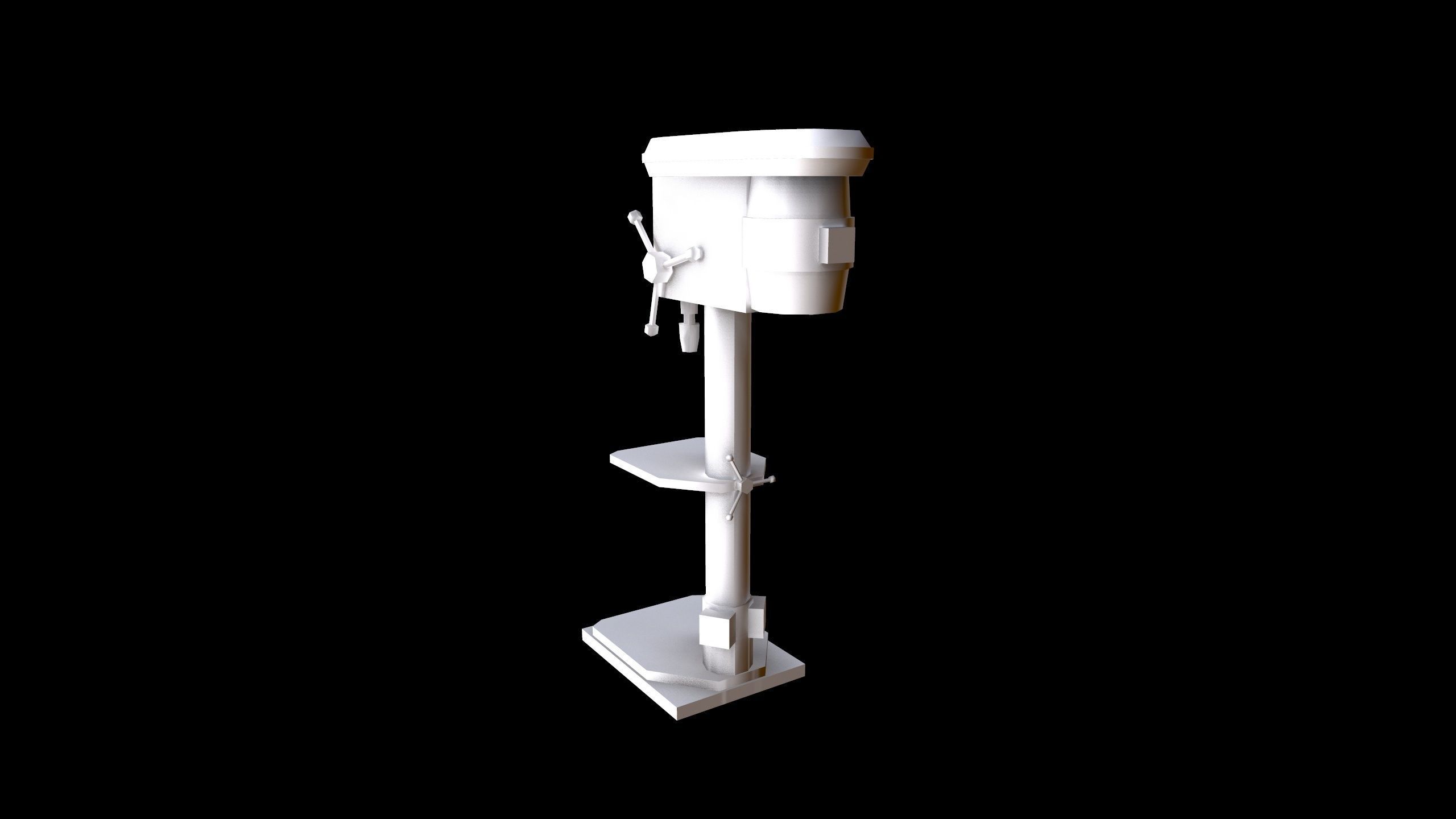 Drill Press Low-poly 3D model_6
