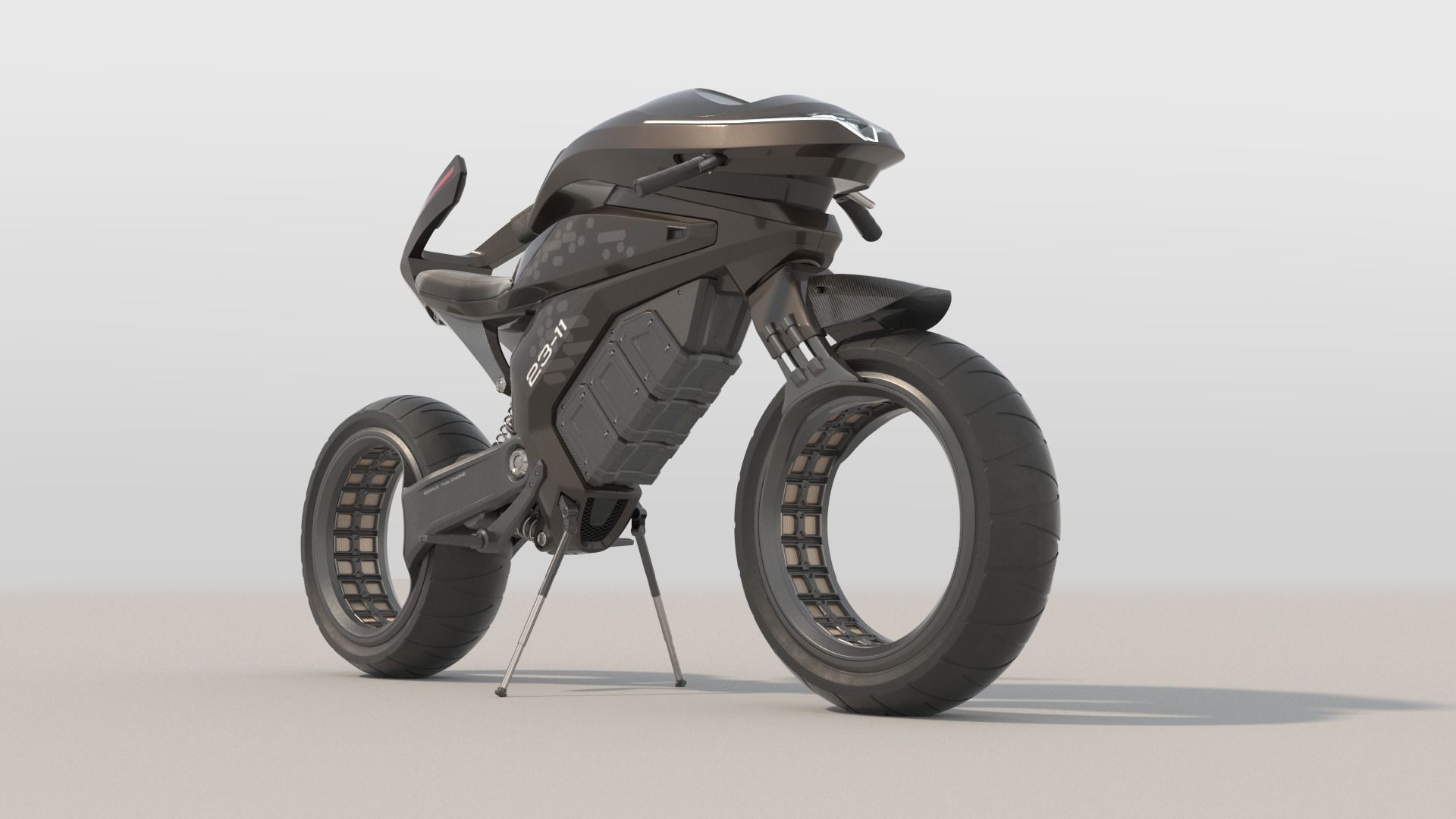 Motorcycle futuristic 3D model_3