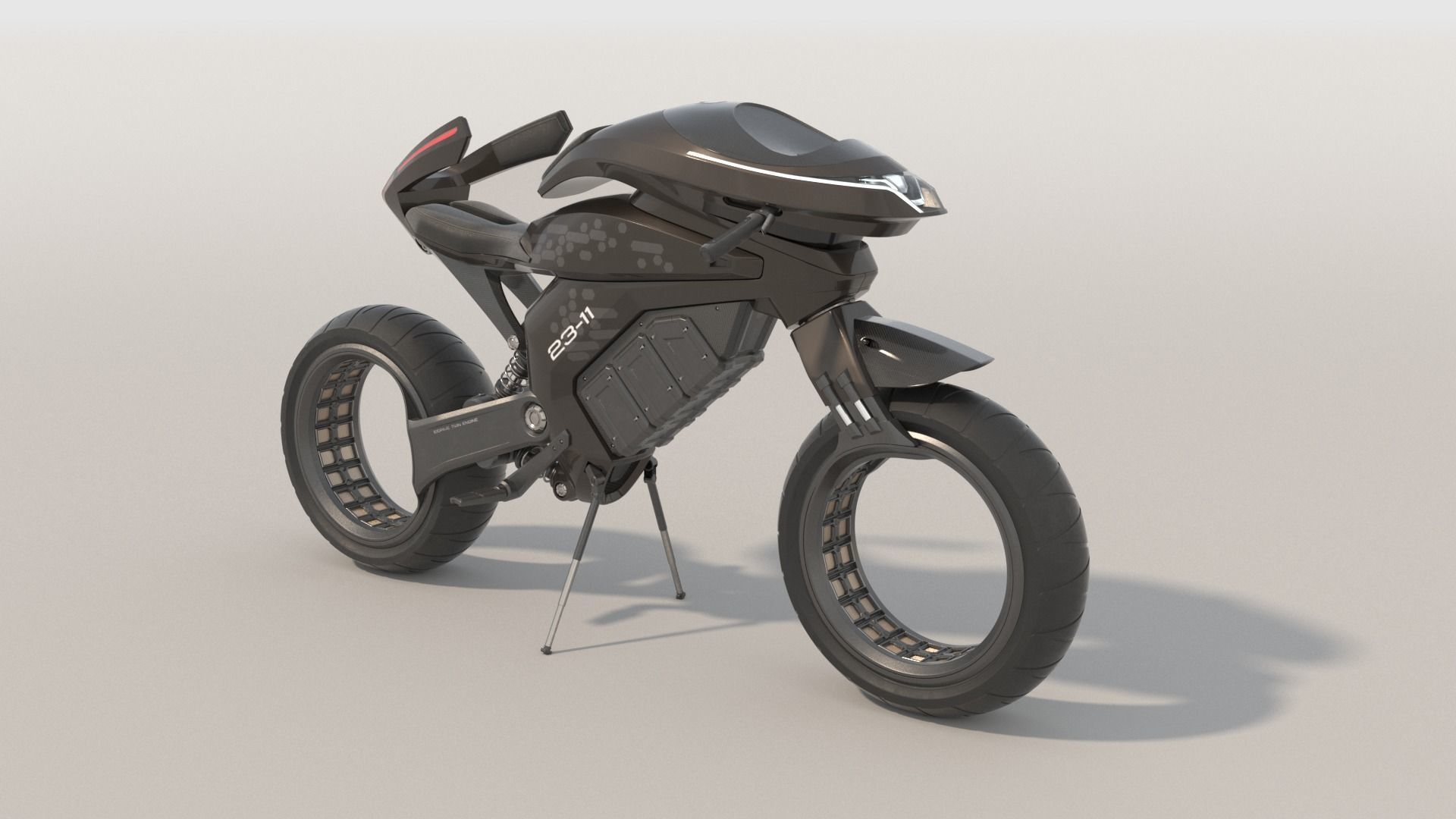 Motorcycle futuristic 3D model_1